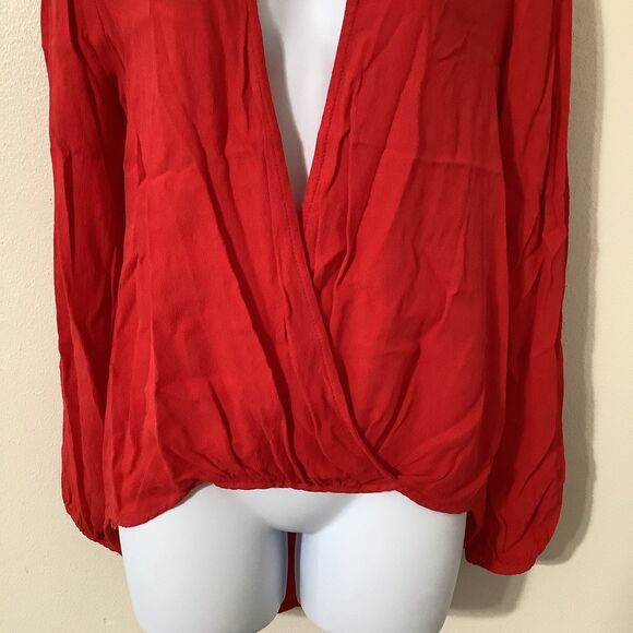 Lucy Love Red Bohemian Hippie Festival Sexy Renaissance Faire Peasant Blouse S - Picture 3 of 9